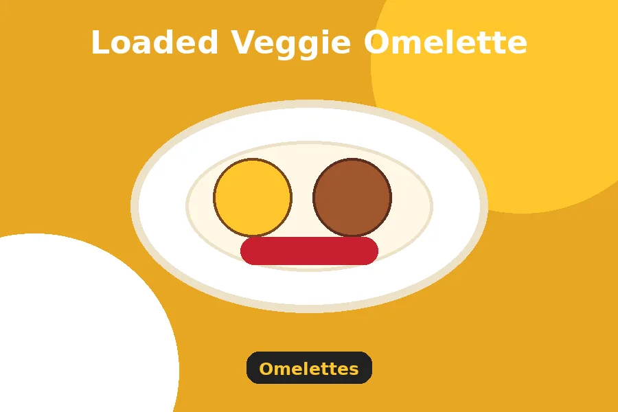 Loaded Veggie Omelette menu guide image
