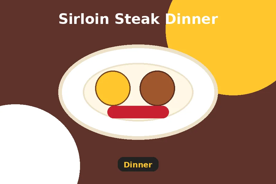 Sirloin Steak Dinner menu guide image